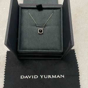 David Yurman Petite Chatelaine Pavé Bezel Necklace in Black Onyx and Diamonds